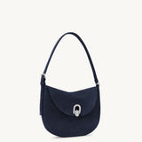 SAVETTE - Small Tondo Hobo in Navy Suede