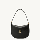 SAVETTE - Small Tondo Hobo in Black Leather