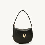 SAVETTE - Small Tondo Hobo in Black Leather