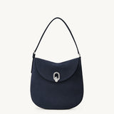 SAVETTE - Large Tondo Hobo in Navy Suede