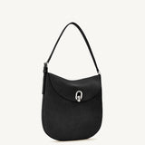 SAVETTE - Large Tondo Hobo in Black Suede