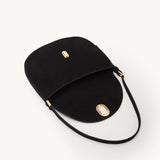 SAVETTE - Small Tondo Hobo in Black Suede