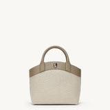 SAVETTE - Small Tondo Tote in Canvas with Clay Trim