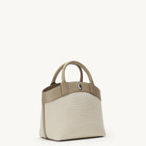 SAVETTE - Small Tondo Tote in Canvas with Clay Trim