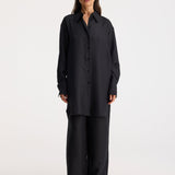 ROHE - Signature elongated silk shirt | black