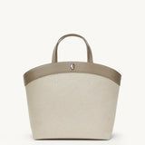 SAVETTE - Large Tondo Tote in Canvas with Clay Trim