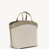 SAVETTE - Large Tondo Tote in Canvas with Clay Trim