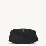 SAVETTE - Florence Shoulder Bag in Black Grained Leather