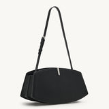 SAVETTE - Florence Shoulder Bag in Black Grained Leather