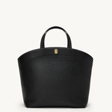 SAVETTE - Large Tondo Tote in Black Grained Leather