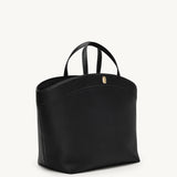 SAVETTE - Large Tondo Tote in Black Grained Leather