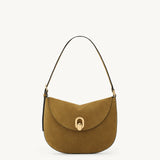 SAVETTE - Small Tondo Hobo in Sepia Suede