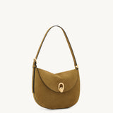 SAVETTE - Small Tondo Hobo in Sepia Suede