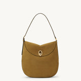 SAVETTE - Large Tondo Hobo in Sepia Suede