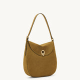 SAVETTE - Large Tondo Hobo in Sepia Suede