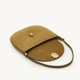 SAVETTE - Small Tondo Hobo in Sepia Suede