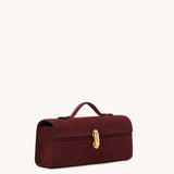 SAVETTE - Slim Symmetry Pochette in Wine Suede