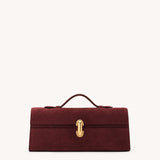 SAVETTE - Slim Symmetry Pochette in Wine Suede