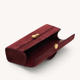 SAVETTE - Slim Symmetry Pochette in Wine Suede