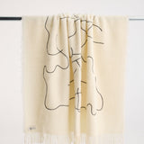 ROHE - Tulip embroidered mohair blanket | off white