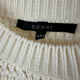 Gucci Cream Crewneck Knit Jumper with Orange Stripes XXS (UK 4)