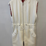 Hermès White and Multicolour Reversible Vest Coat Size FR 38 (UK 10)