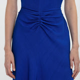 Victoria Beckham - Gathered Waist Midi Dress In Palace Blue