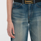 Victoria Beckham - Relaxed Straight Leg Jean In Antique Indigo Wash