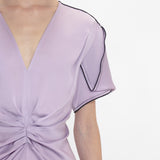 Victoria Beckham - Gathered V-Neck Midi Dress In Petunia