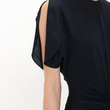 Victoria Beckham - Gathered Waist Midi Dress In Midnight