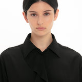 Victoria Beckham - Asymmetric Ruffle Blouse In Black