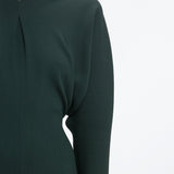 Victoria Beckham - Long Sleeve Draped Midi Dress In Seaweed