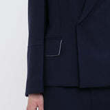 Victoria Beckham - Pointed Shoulder Jacket In Ink Blue