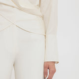 Victoria Beckham - Exclusive Cropped Kick Cotton Trousers In Off White