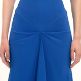 Victoria Beckham - Exclusive Drape Sleeve Gathered Waist Midi In Bright Blue