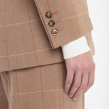 Victoria Beckham - Exclusive Patch Pocket Jacket In Camel-Multi Check