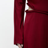 Victoria Beckham - Padded Tube Detail Midi Dress In Oxblood