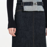 Victoria Beckham - Overall Skirt In Dark Indigo Rinse