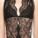 Victoria Beckham - Halter Neck Lace Bodysuit In Black