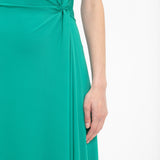 Victoria Beckham - Asymmetric Drape Midi Dress In Peacock