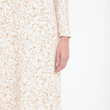 Victoria Beckham - Long Sleeve Dolman Midi Dress In Floral Ovation Peach