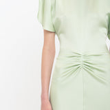 Victoria Beckham - Gathered Waist Midi Dress In Jade