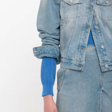 Victoria Beckham - Padded Denim Jacket In Pale Blue Wash