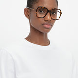 Victoria Beckham - Guilloche Frame Opticals In Dark Havana