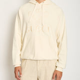 Gucci Cream Tennis Racket Embroidered Hoodie with Logo Detail Size IT 40 (UK 8)