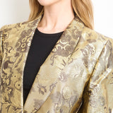 Dolce & Gabbana Metallic Gold Floral Brocade Blazer Jacket Size IT 46 (UK 14)