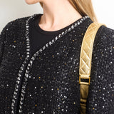 Chanel SS/2022 Black Sequin Jacket with Pocket Detail FR 44 (UK 16)