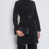 Burberry Black Classic Trench Coat with Belt Detail Size UK 8