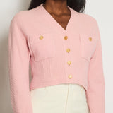 Chanel Vintage Pink Tweed Button Down Jacket FR 40 (UK 12)