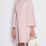 Valentino Pink Bell Sleeve Mid Neck Midi Dress Size IT 38 (UK 6)